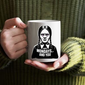 Funny office mug with I Hate Mondays text design”