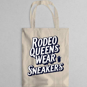 Funny rodeo queen tote bag with 'Yeehaw or Nay' sarcastic western design on durable canvas