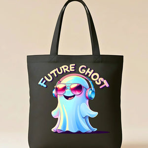 Future Ghost Tote Bag with cute cartoon ghost design
