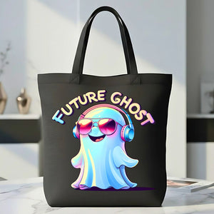 Future Ghost Tote Bag with cute cartoon ghost design