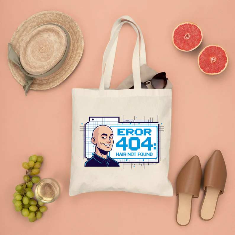 Geek Meme Tote Bag – Error 403 Hair Not Found