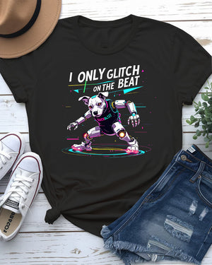 Glitch on the Beat EDM Funny Tricolor Meme Tee by Memez Store