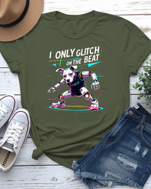 Glitch on the Beat EDM Funny Tricolor Meme Tee by Memez Store