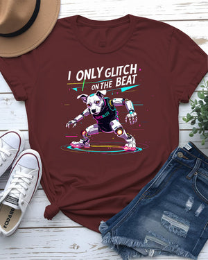 Glitch on the Beat EDM Funny Tricolor Meme Tee by Memez Store
