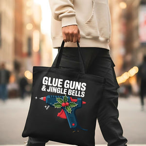 Glue Guns and Jingle Bells Funny Crafting Tote Bag