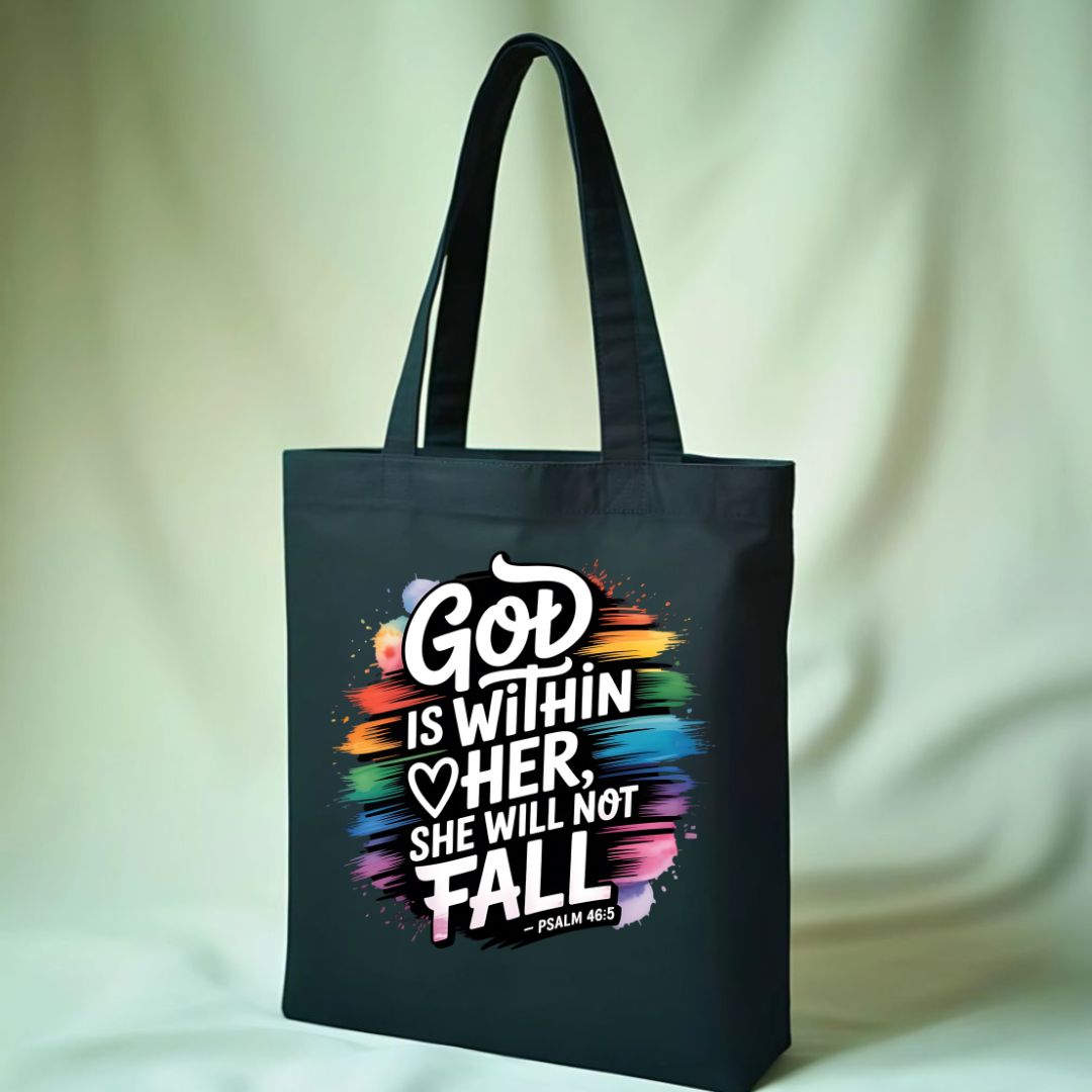 God Within Her Tote Bag by Memez Store – Christian cotton tote