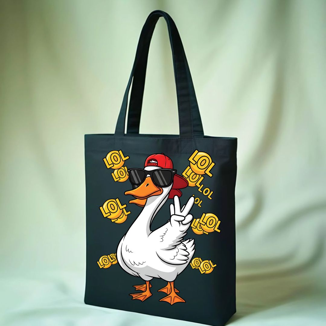 Goose Tote Bag with Untitled Goose Game design