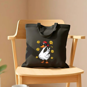 Goose Tote Bag with Untitled Goose Game design