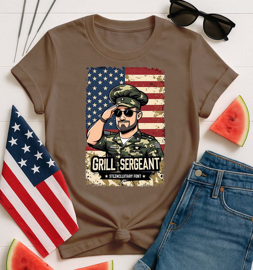 Grill Sergeant Freedom Tee – Funny Patriotic T-Shirt by Memez Store