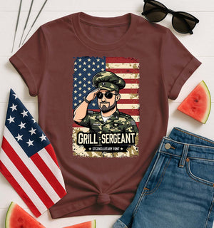 Grill Sergeant Freedom Tee – Funny Patriotic T-Shirt by Memez Store
