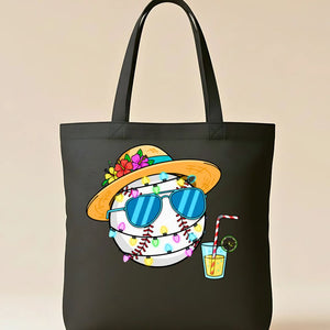 Halloween Baseball Themed Tote Bag