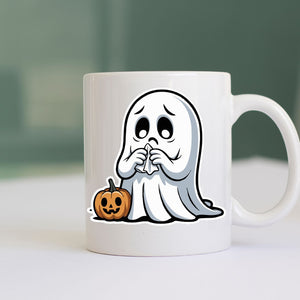 Halloween-themed coffee mug for fall drinks