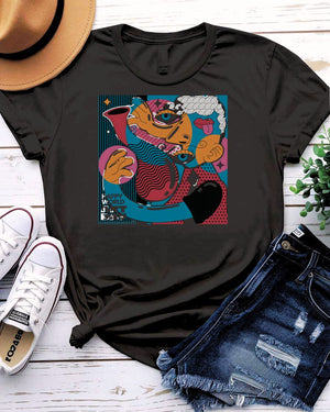Happy World Art Day t-shirt with vibrant paint splatter design