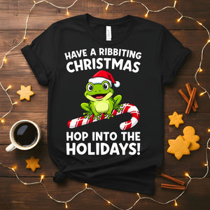 Have A Ribbiting funny frog pun animal meme t-shirt