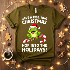 Have A Ribbiting funny frog pun animal meme t-shirt