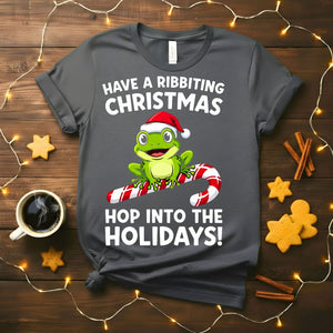 Have A Ribbiting funny frog pun animal meme t-shirt