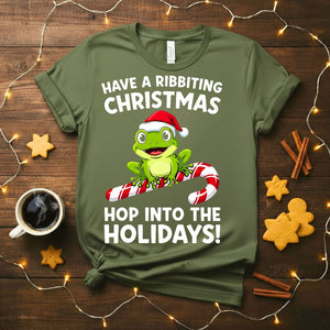 Have A Ribbiting funny frog pun animal meme t-shirt