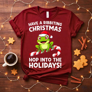 Have A Ribbiting funny frog pun animal meme t-shirt