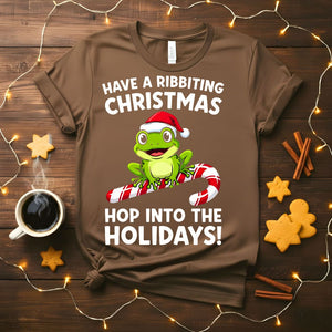 Have A Ribbiting funny frog pun animal meme t-shirt