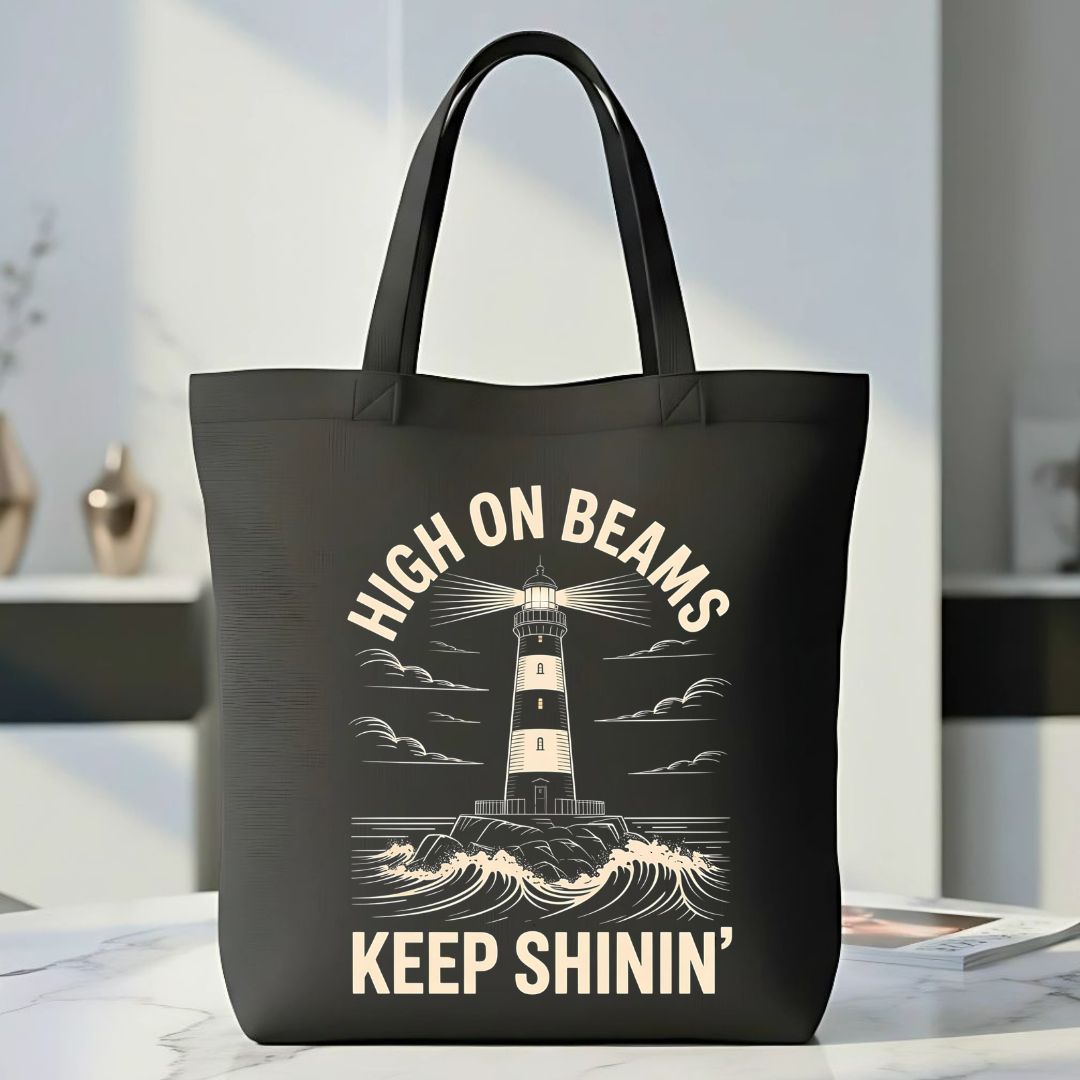 High On Beams Keep Shinin Meme Tote Bag