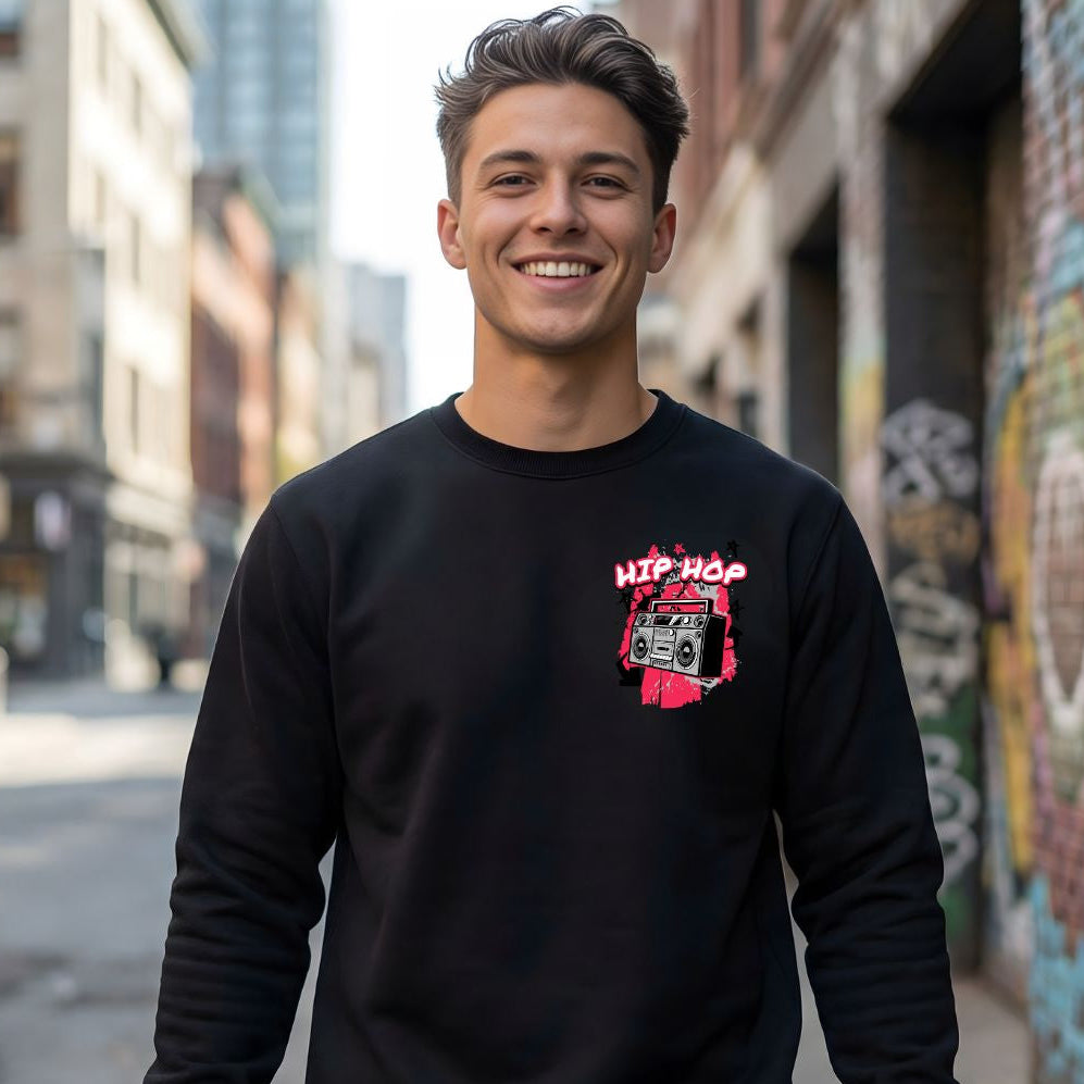 Hip hop streetwear crewneck sweatshirt urban pullover