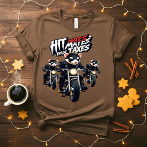 Hit Mates Evade Taxes Funny T-Shirt with gaming parody text
