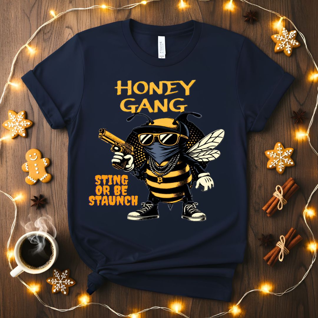 Honey Gang Animal Meme T-Shirt featuring a bear, bee, and fox