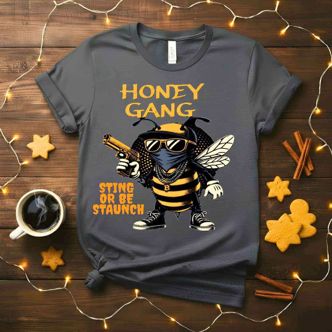 Honey Gang Animal Meme T-Shirt featuring a bear, bee, and fox
