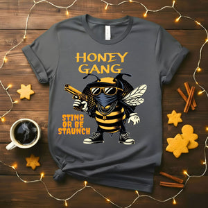 Honey Gang Animal Meme T-Shirt featuring a bear, bee, and fox