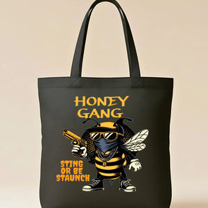 Honey Gang tote bag with cute bee design