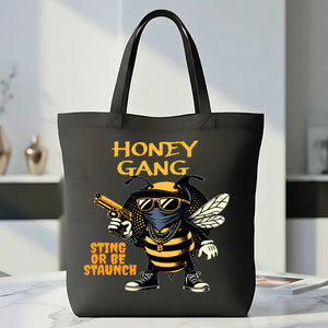 Honey Gang tote bag with cute bee design