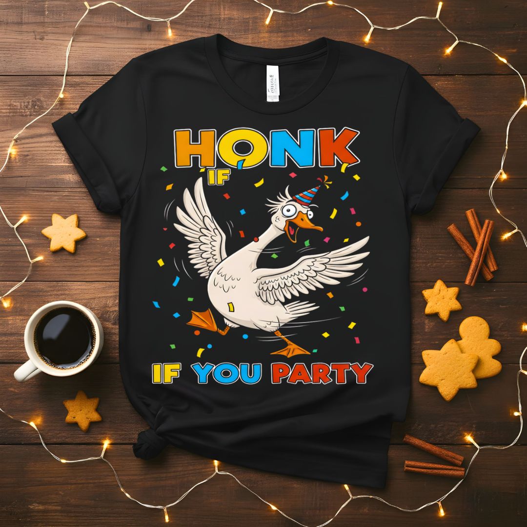 Honk if You Party Meme Funny T-Shirt with car horn humor