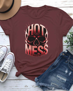 Funny Casual Hot Mess T-Shirt by Memez Store