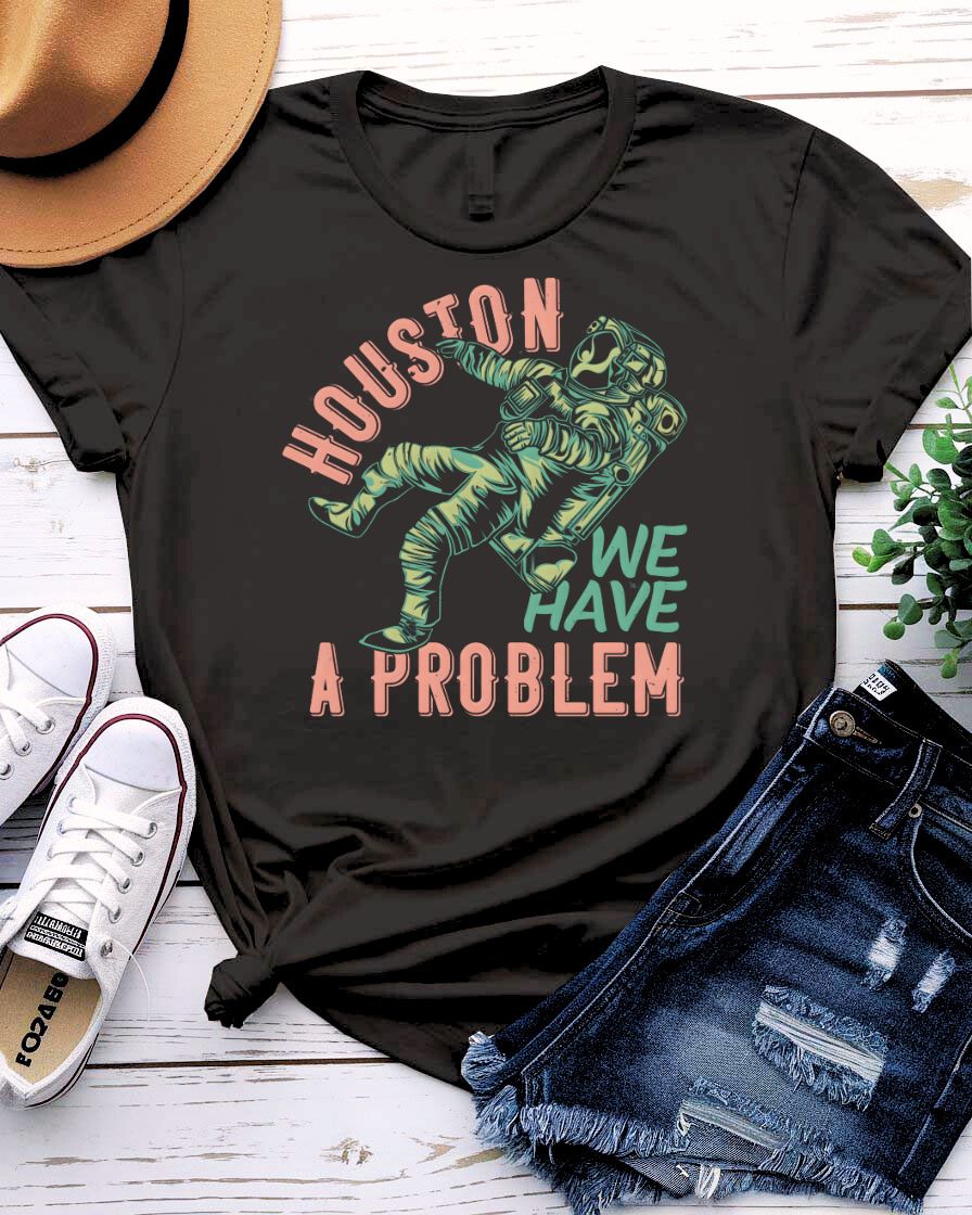 Houston We Have a Problem Urban Style Tee with static transmission on model