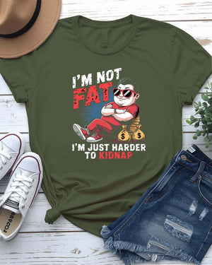 “I Am Not Fat Funny Tee” with bold typography by Memez Store – Unisex Meme Shirt