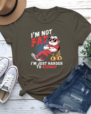 “I Am Not Fat Funny Tee” with bold typography by Memez Store – Unisex Meme Shirt