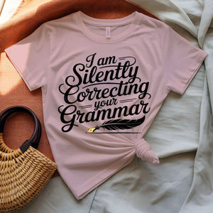 I Am Silently Coerecting Your Grammer Ironic T-Shirt
