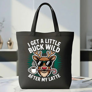 I Get a Little Buck Wild funny viral meme tote bag