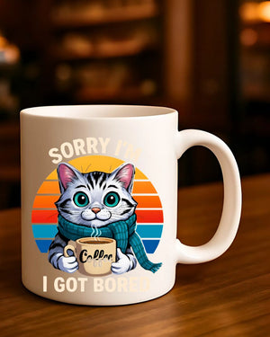 Cat lover coffee mug with sarcastic meme design