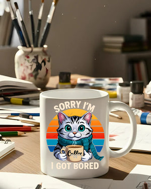 Cat lover coffee mug with sarcastic meme design