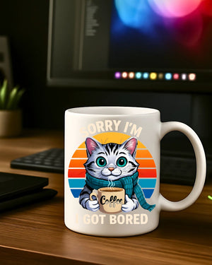 Cat lover coffee mug with sarcastic meme design