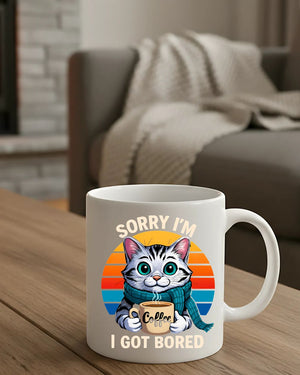 Cat lover coffee mug with sarcastic meme design