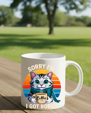 Cat lover coffee mug with sarcastic meme design