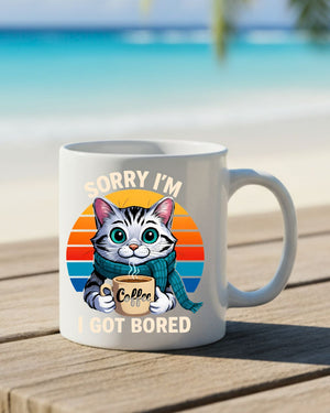 Cat lover coffee mug with sarcastic meme design