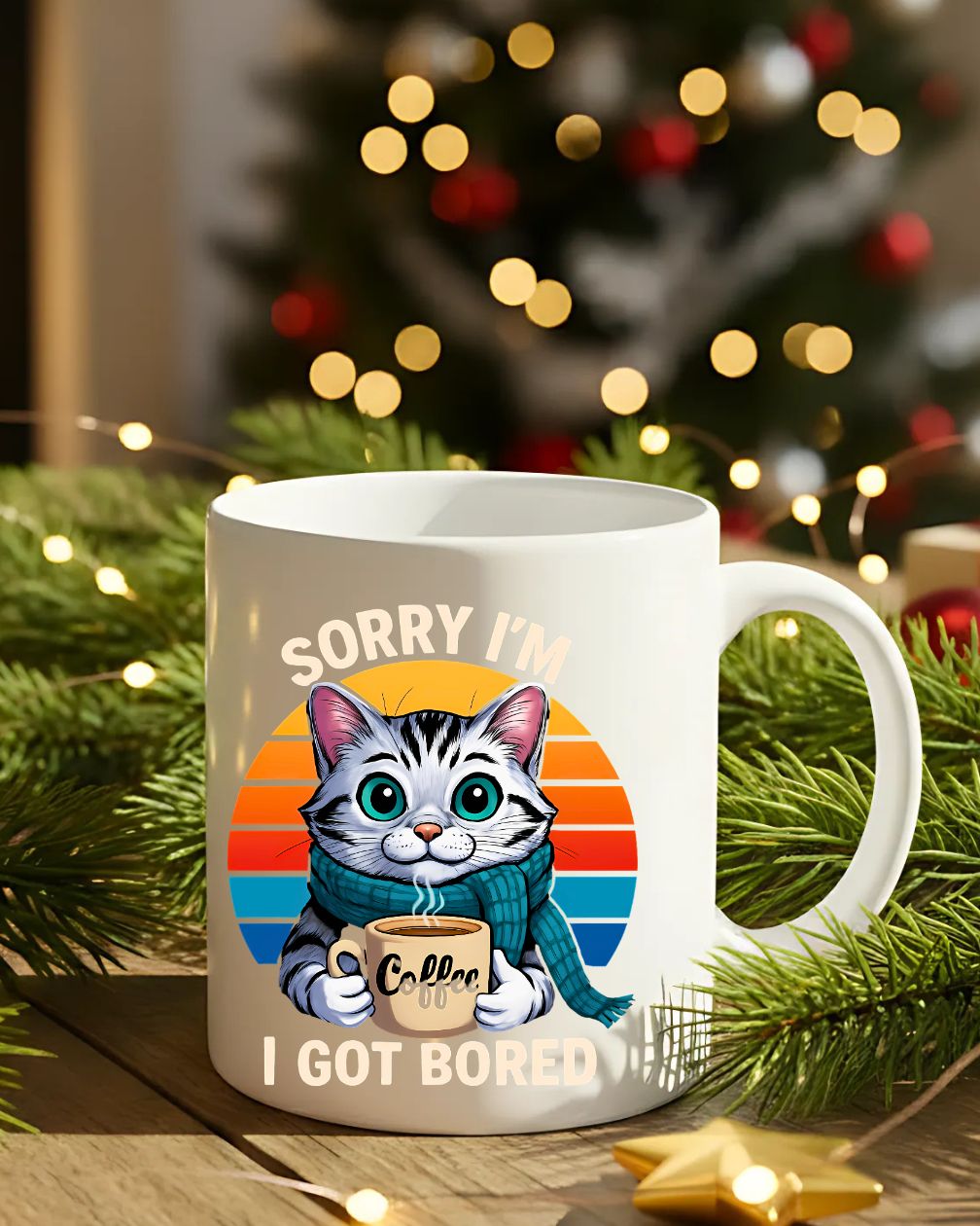 Cat lover coffee mug with sarcastic meme design