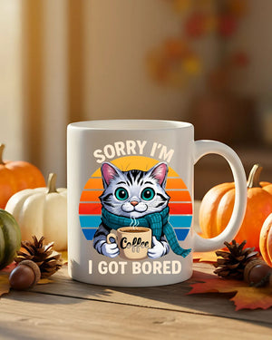 Cat lover coffee mug with sarcastic meme design