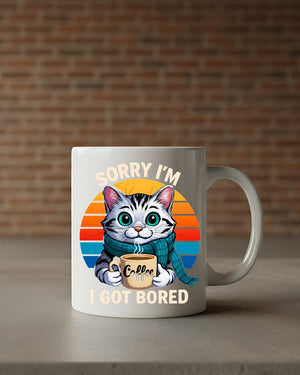 Cat lover coffee mug with sarcastic meme design