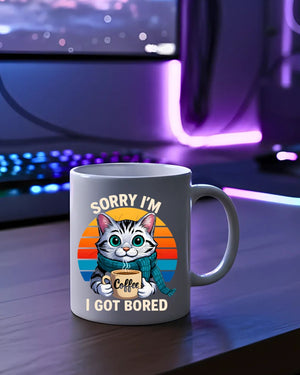 Cat lover coffee mug with sarcastic meme design