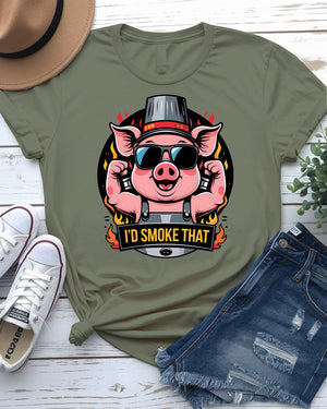 I’D Smoke That Barbecue Lover’s Funny Meme Tee by Memez Store