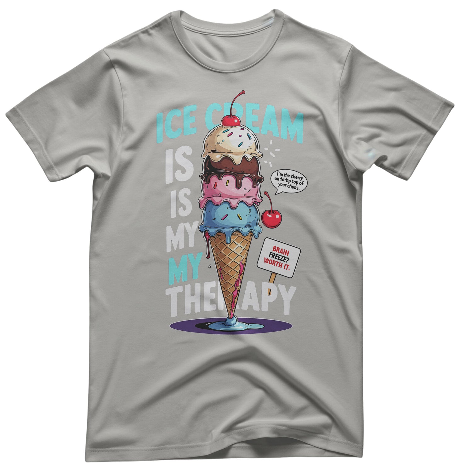 "Ice Cream Is My Therapy Tee - Food Humor Apparel | Memez Store"